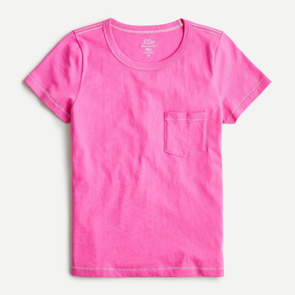 NWOT J.Crew Essential pocket tee, contrast trim